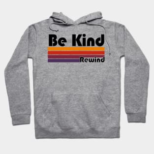 "Be Kind Rewind" Retro-Inspired Tee with 80s-Inspired VHS Graphic in Purple, Maroon, Red, and Orange Hoodie